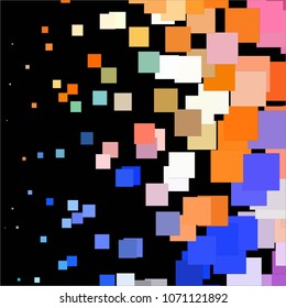 Squared colorful vector background. Abstract halftone illustration pattern. Vintage texture
