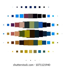 Squared colorful vector background. Abstract halftone illustration pattern. Vintage texture
