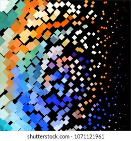 Squared colorful vector background. Abstract halftone illustration pattern. Vintage texture
