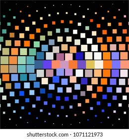 Squared colorful vector background. Abstract halftone illustration pattern. Vintage texture
