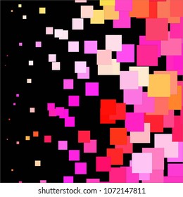 Squared colorful vector background. Abstract halftone illustration pattern. Vintage texture
