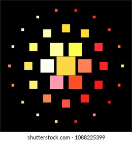 Squared colorful vector background. Abstract halftone illustration pattern. Vintage texture
