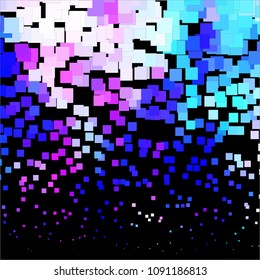 Squared colorful vector background. Abstract halftone illustration pattern. Vintage texture
