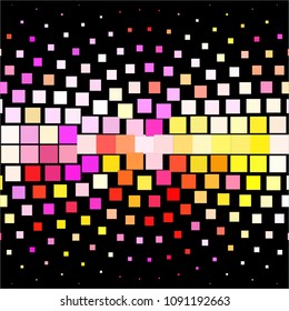 Squared colorful vector background. Abstract halftone illustration pattern. Vintage texture

