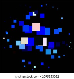 Squared colorful vector background. Abstract halftone illustration pattern. Vintage texture
