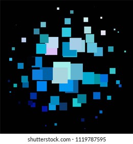 Squared colorful vector background. Abstract halftone illustration pattern. Vintage texture
