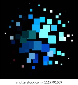 Squared colorful vector background. Abstract halftone illustration pattern. Vintage texture
