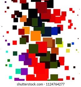 Squared colorful vector background. Abstract halftone illustration pattern. Vintage texture
