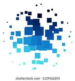 Squared colorful vector background. Abstract halftone illustration pattern. Vintage texture
