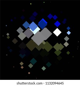 Squared colorful vector background. Abstract halftone illustration pattern. Vintage texture
