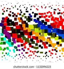 Squared colorful vector background. Abstract halftone illustration pattern. Vintage texture
