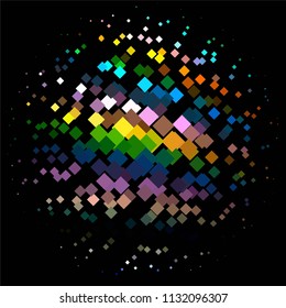 Squared colorful vector background. Abstract halftone illustration pattern. Vintage texture
