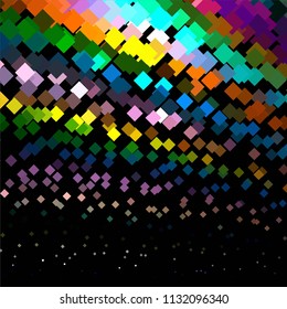 Squared colorful vector background. Abstract halftone illustration pattern. Vintage texture
