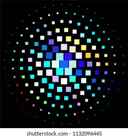 Squared colorful vector background. Abstract halftone illustration pattern. Vintage texture
