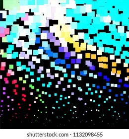Squared colorful vector background. Abstract halftone illustration pattern. Vintage texture
