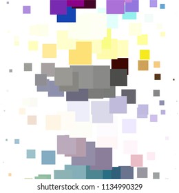 Squared colorful vector background. Abstract halftone illustration pattern. Vintage texture
