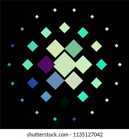 Squared colorful vector background. Abstract halftone illustration pattern. Vintage texture
