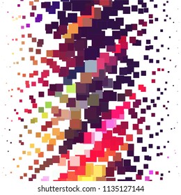 Squared colorful vector background. Abstract halftone illustration pattern. Vintage texture
