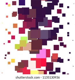 Squared colorful vector background. Abstract halftone illustration pattern. Vintage texture
