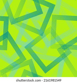 Squared with dots texture geometric vector seamless pattern. Geometric tileable background with dots texture. Gradient squares of chevron dots seamless ornament. Simple shapes grid. Retro pattern