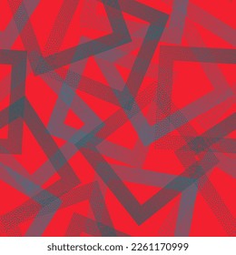 Squared with dots texture geometric vector seamless pattern. Geometric recurring background with dots texture. Gradient squares of chevron dots seamless ornament. Wrapping paper. Grunge pattern