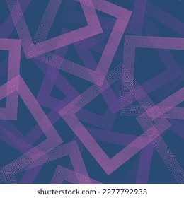 Squared with dots texture geometric vector seamless pattern. Geometric tileable background with dots texture. Gradient rhombus of halftone dots seamless ornament. Simple shapes grid. Minimal pattern