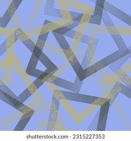 Squared with dots texture geometric vector seamless pattern. Geometric repeat background with dots texture. Gradient rhombus of halftone dots seamless ornament. Wallpaper print. Funky pattern