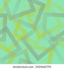 Squared with dots texture geometric vector seamless pattern. Geometric tileable background with dots texture. Gradient squares of chevron dots seamless ornament. Textile print. Cool pattern