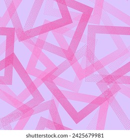 Squared with dots texture geometric vector seamless pattern. Geometric endless background with dots texture. Gradient squares of chevron dots seamless ornament. Wrapping paper. Flat pattern