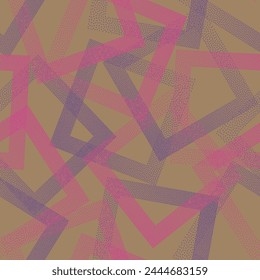 Squared with dots texture geometric vector seamless pattern. Geometric repeat background with dots texture. Gradient rhombus of halftone dots seamless ornament. Wallpaper print. Creative pattern