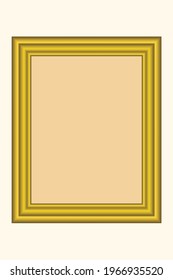 Squared golden vintage wooden frame for your design. Vintage cover. Place for text. Vintage antique gold beautiful rectangular frames  for paintings or photographs. Template vector illustration.
