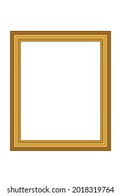 Squared golden vintage wooden frame for your design. Vintage cover. Place for text. Vintage antique gold beautiful rectangular frames  for paintings or photographs. Template vector illustration.