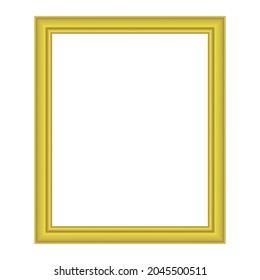 Squared golden vintage wooden frame for your design. Vintage cover. Place for text. Vintage antique gold beautiful rectangular frames  for paintings or photographs. Template vector illustration.