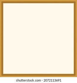 Squared golden vintage wooden frame for your design. Vintage cover. Place for text. Vintage antique gold beautiful rectangular frames  for paintings or photographs. Template vector illustration.