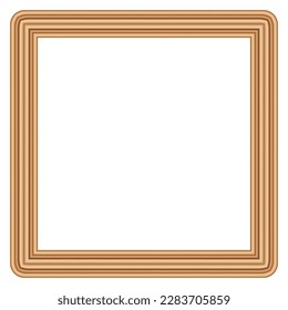 Squared golden vintage wooden frame for your design. Vintage cover. Place for text. Vintage antique gold beautiful rectangular frames. Template vector illustration.