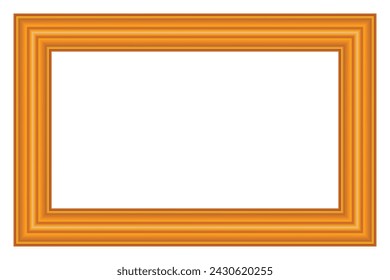 Squared golden vintage wooden frame for your design. Vintage cover. Place for text. Vintage antique gold beautiful rectangular frames. Template vector illustration.