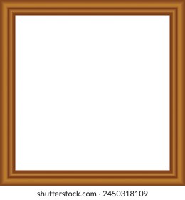 Squared golden vintage wooden frame for your design. Vintage cover. Place for text. Vintage antique gold beautiful rectangular frames. Template vector illustration.