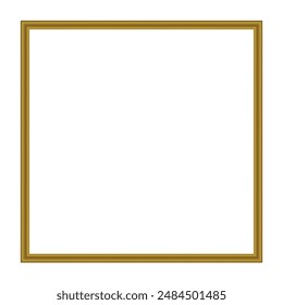 Squared golden vintage wooden frame for your design. Vintage cover. Place for text. Vintage antique gold beautiful rectangular frames. Template vector illustration.