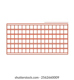 Squared grid manuscript icon isolated on white background.