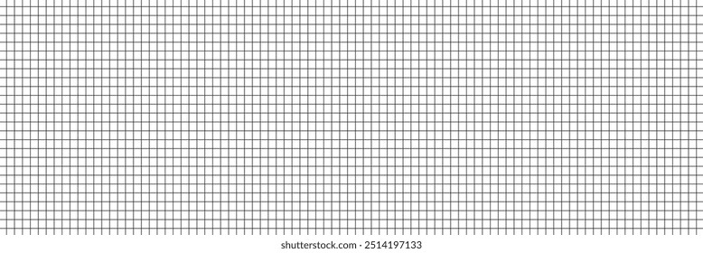 Squared grid seamless pattern. School notebook for mathematics. Grid paper sheet. Grid templates isolated on white background