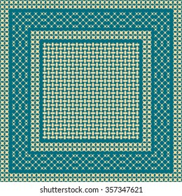 Squared keffiyeh vector pattern with three types of geometric motif. Traditional Middle Eastern headdress. Blue. Backgrounds & textures shop.
