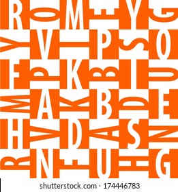 Squared letters seamless pattern. 