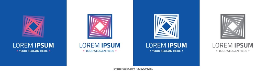 Squared logo abstract, geometrical design