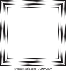 Squared Logo with lines.Square unusual icon Design .frame with Vector stripes for images. 