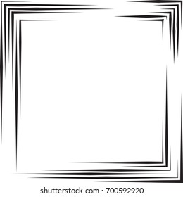Squared Logo with lines.Square unusual icon Design .frame with Vector stripes for images. 