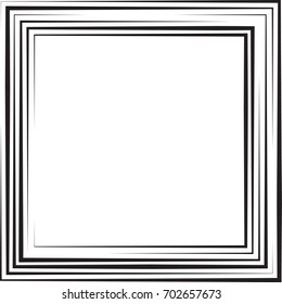 Squared Logo with lines.Square unusual icon Design .frame with Vector stripes for images. 