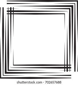Squared Logo with lines.Square unusual icon Design .frame with Vector stripes for images. 