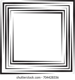 Squared Logo with lines.Square unusual icon Design .frame with Vector stripes for images. 