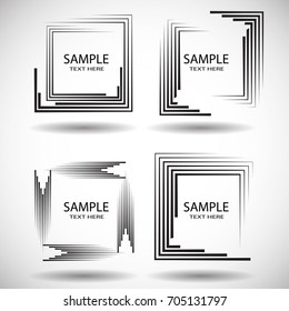 Squared Logo with lines.Square unusual icon Design .frame with Vector stripes for images.