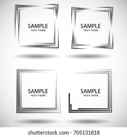 Squared Logo with lines.Square unusual icon Design .frame with Vector stripes for images.